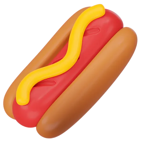 Hot-dog à la moutarde  3D Icon