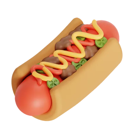 Hot Dogs With Pickles Sauce Mayo 3D Icon