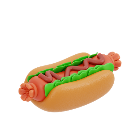 Les hot-dogs  3D Icon