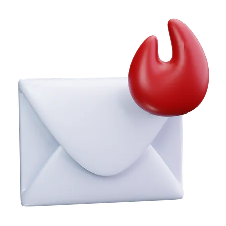 Hot Email  3D Icon