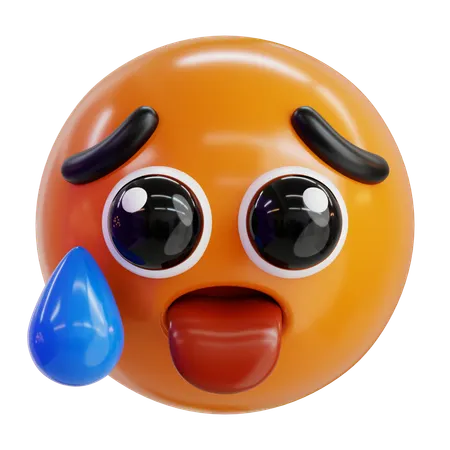 Hot Face Emoji  3D Icon