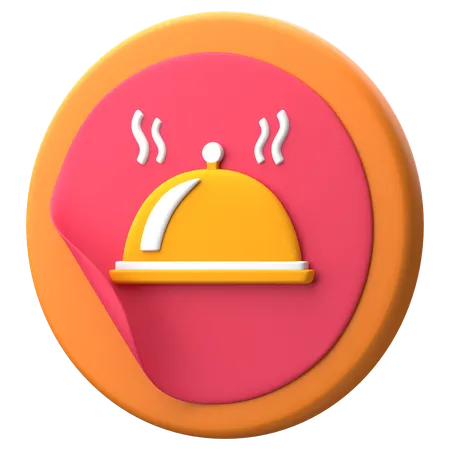 Hot Meal Sticker  3D Icon