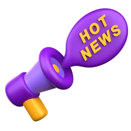 Hot News Announcement  3D Icon