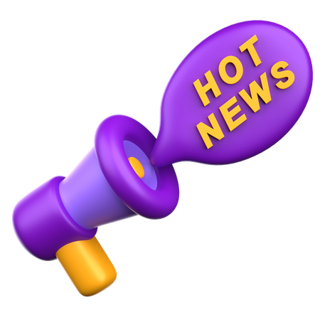 Hot News Announcement  3D Icon