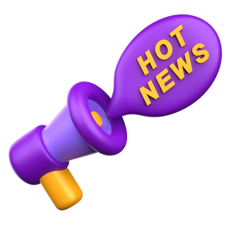 Hot News Announcement  3D Icon