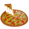 3d cheese pizza illustration