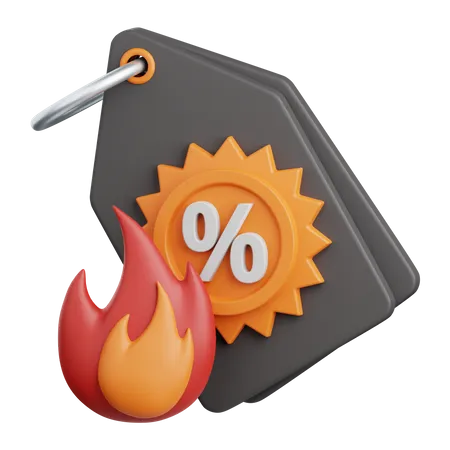 3 D Rendering Hot Sale Isolated Useful For Sale Discount Advertising Promo And Marketing Design 3D Icon