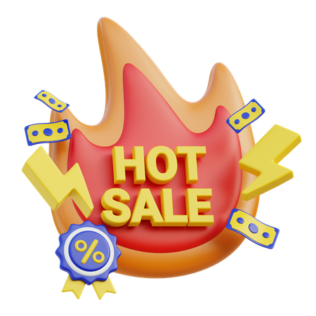 Hot Sale Banner  3D Icon