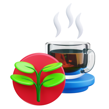 温かいお茶  3D Icon