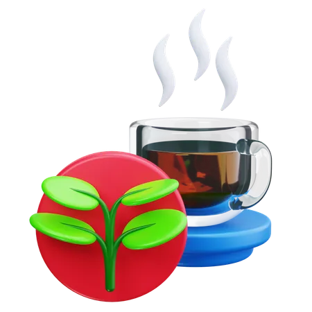 温かいお茶  3D Icon