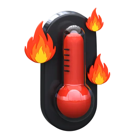 Hot Temperature 3 D Disaster Icon 3D Icon