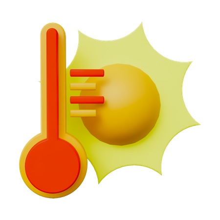 Hot Temperature  3D Icon