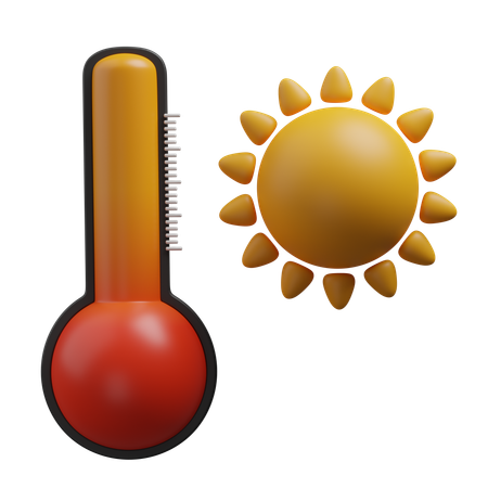 Hot temperature  3D Icon