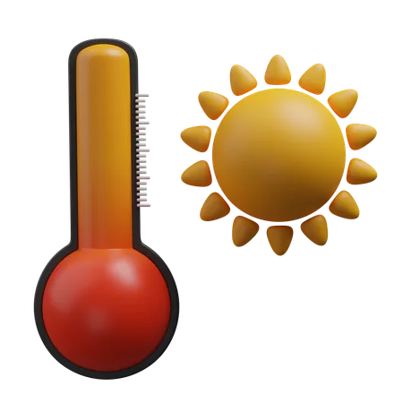 Hot temperature  3D Icon