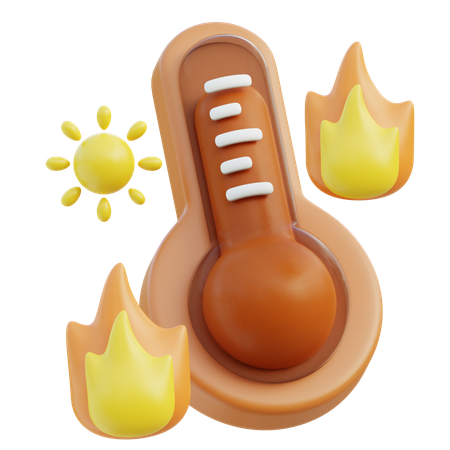 Hot Temperature  3D Icon