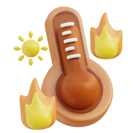 Hot Temperature  3D Icon