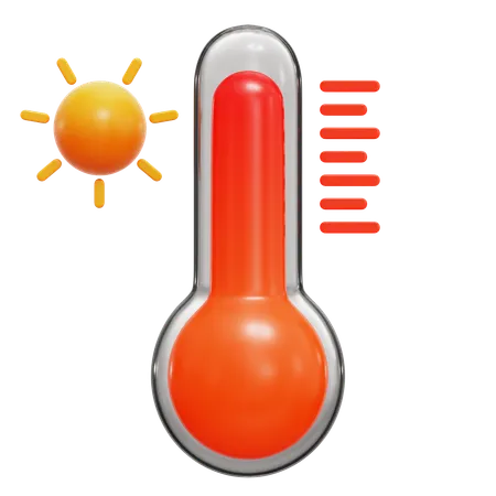 Hot Temperature  3D Icon