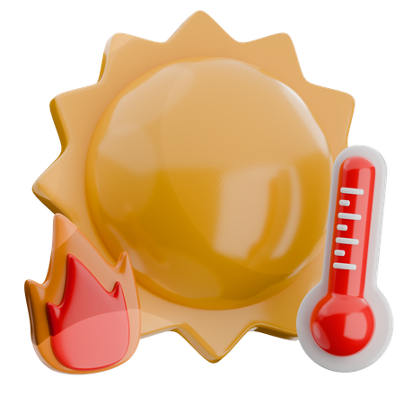 Hot Temperature  3D Icon