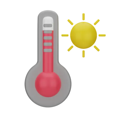 Hot Temperature 3 D Weather 3D Icon