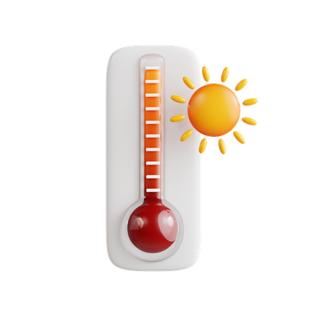 Hot Thermometer  3D Icon