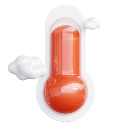 Hot Thermometer  3D Icon