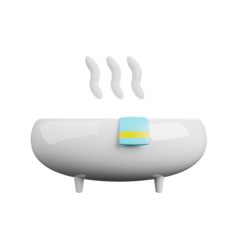 Hot water tub with towel  3D Icon