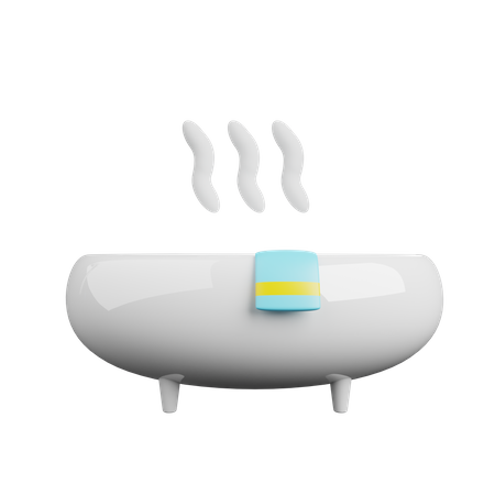 Hot water tub with towel  3D Illustration