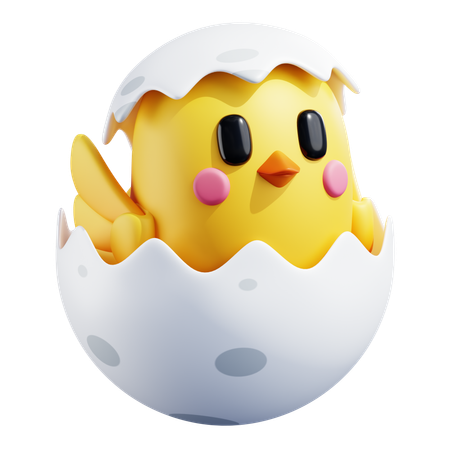 Hotching Chicken Egg  3D Icon