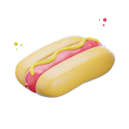 3 D Cartoon Hotdog Icon Isolated On Transparent Background 3 D Illustration 3D Icon