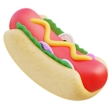 Delicious 3 D Hotdog Icon For Graphics 3D Icon