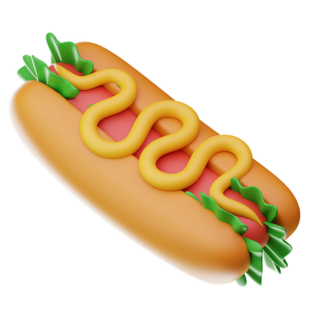 ホットドッグ  3D Icon