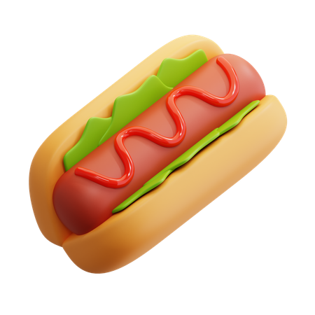 ホットドッグ  3D Icon