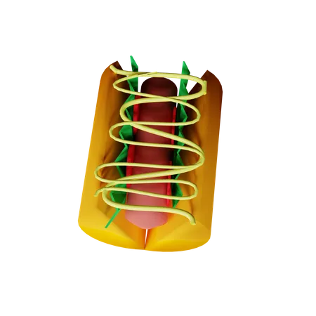 Hotdog  3D Illustration