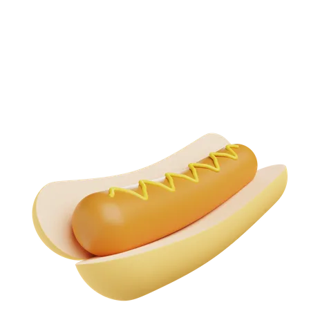 3 D Illustration Of Food Hotdog 3D Illustration