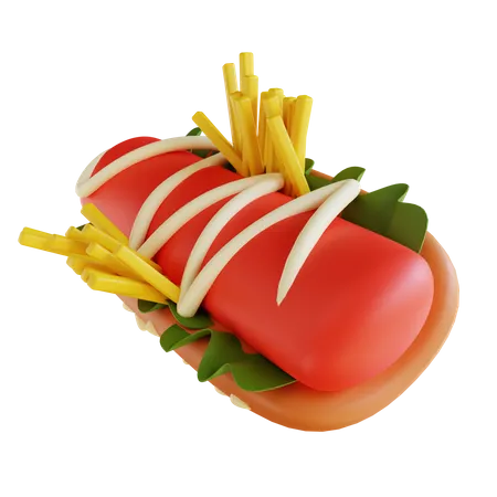 3 D Illustration Hotdog 3D Icon