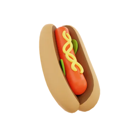 3 D Render Hotdog Illustration 3D Icon