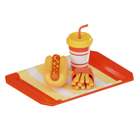 Hotdog Meal  3D Icon
