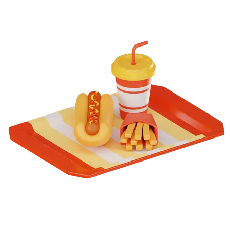 Hotdog Meal  3D Icon