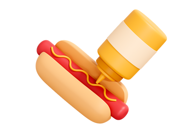 Hotdog mit Senf  3D Icon