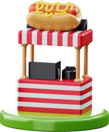 Hotdog Stand 3 D Illustration 3D Icon
