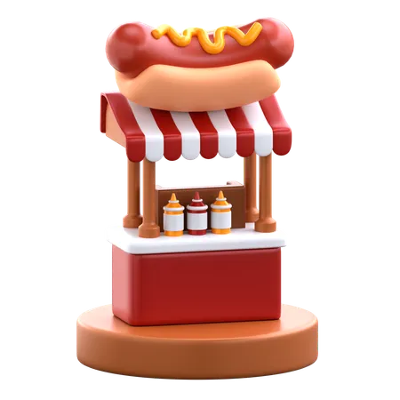 Hotdog Stand 3 D Circus Icon 3D Icon