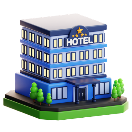 ホテル  3D Icon