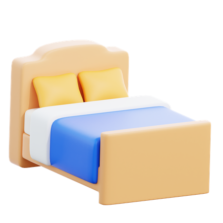 ホテルのベッド  3D Icon