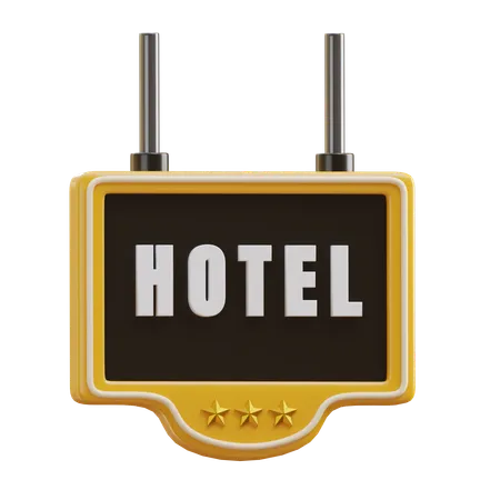 Hotel Signboard 3 D Icon 3D Icon