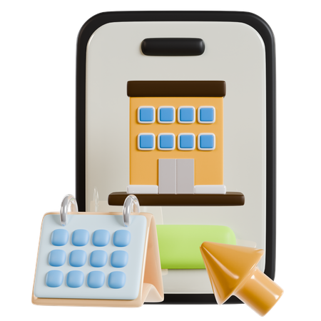 Hotel Booking Calendar Icon  3D Icon