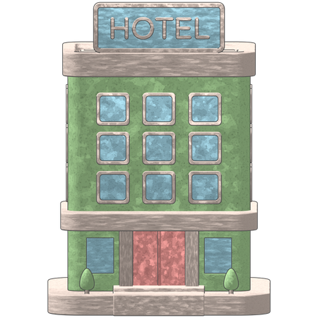 호텔 건물  3D Icon