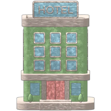 호텔 건물  3D Icon