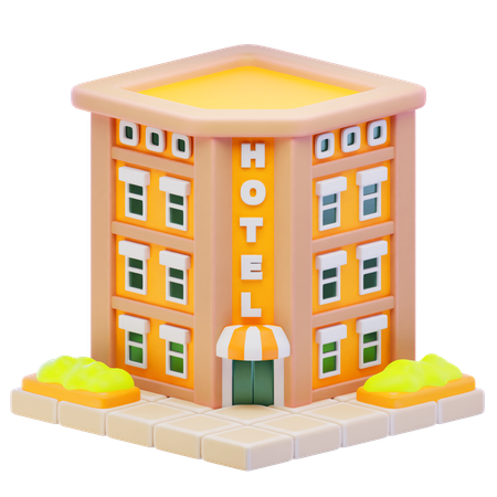 ホテルの建物  3D Icon