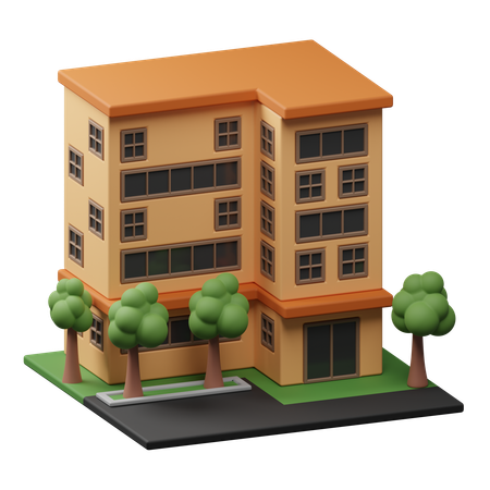 Hotel Building  3D Icon