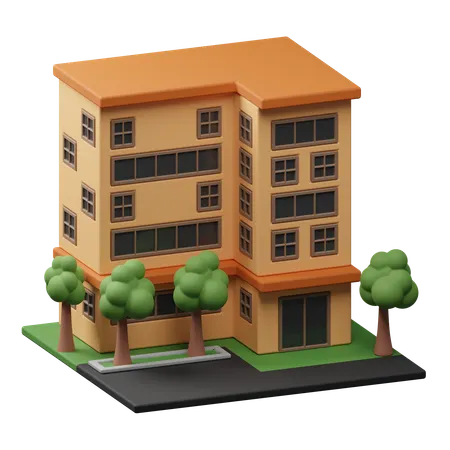 Hotel Building  3D Icon